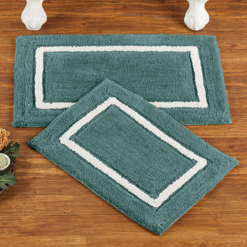 Ebern Designs 2Piece Racetrack Absorbent Plush Bath Rug Set Wayfair